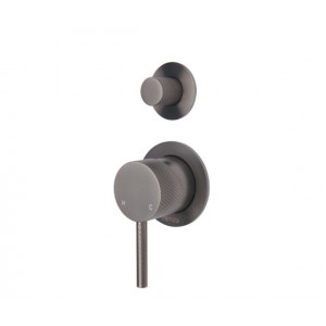 Axle Wall Diverter Mixer, Gun Metal, Small Round Plates